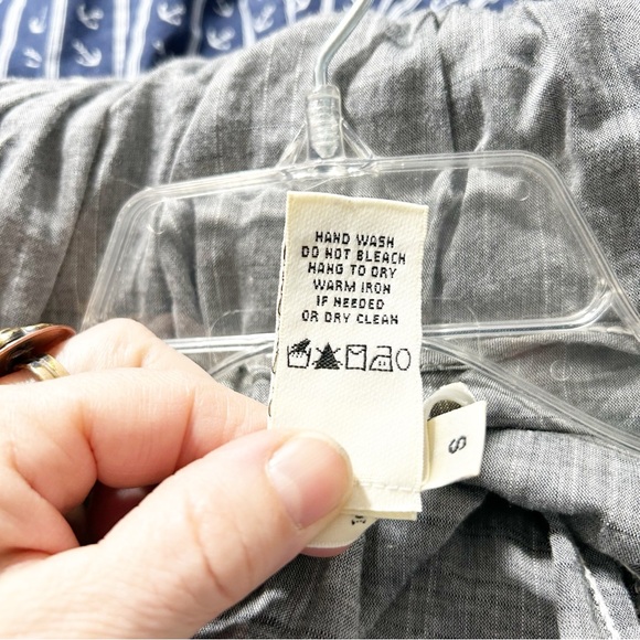 Max Studio Gray Cotton Pleated Smocked Dress Scoop Neckline 3/4 Sleeves Lined 🩶 - Picture 13 of 13